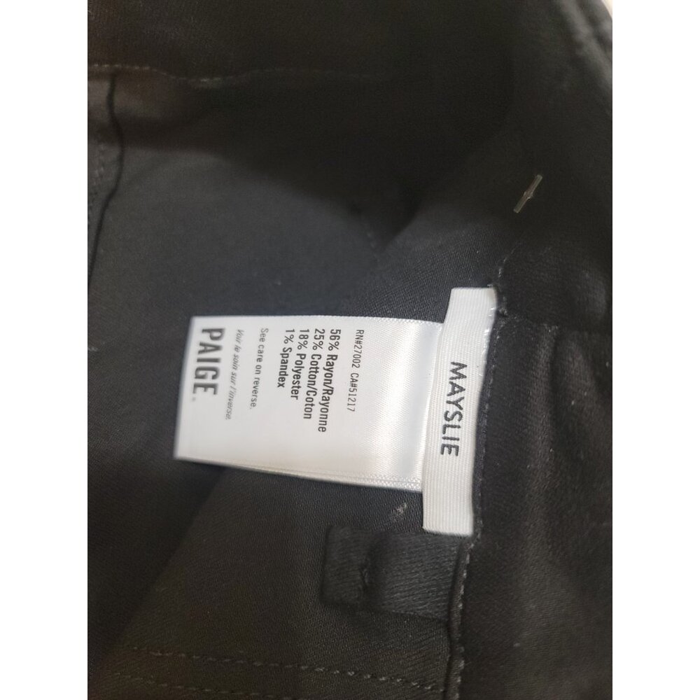 PAIGE jet black fog coated denim cropped Mayslie Jogger urban jeans pants 25 NWT - Picture 7 of 8